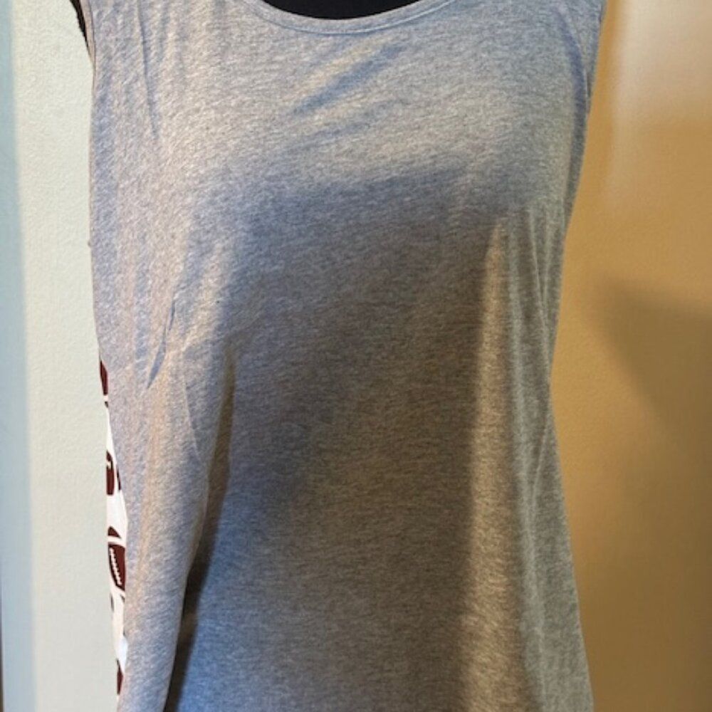 Gray and Football Print Tank  7225  XXL   NWT Boutique